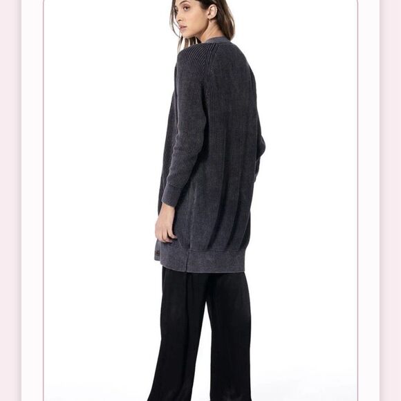 Young Fabulous & Broke YFB Oversized Charcoal Gray Cardigan Sweater XS MSRP $150 - Picture 1 of 11
